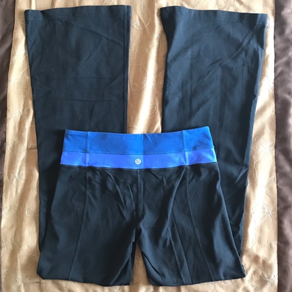 LULULEMON Black & Blue Athletic Exercise Pants - Picture 1 of 4