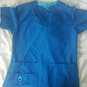 Blue carhart scrub top