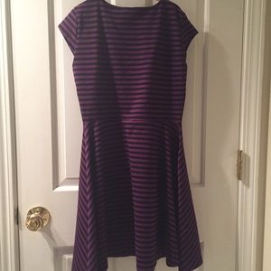 Aqua Brand Purple and Black Striped Dress