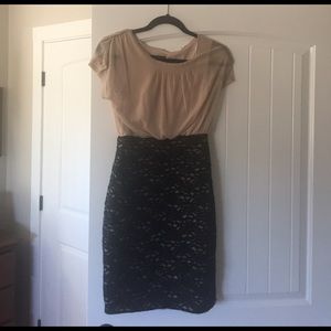 Black and Tan fitted dress