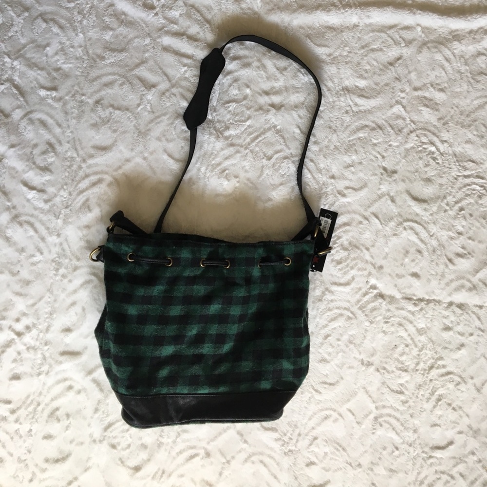 Green Plaid bucket bag