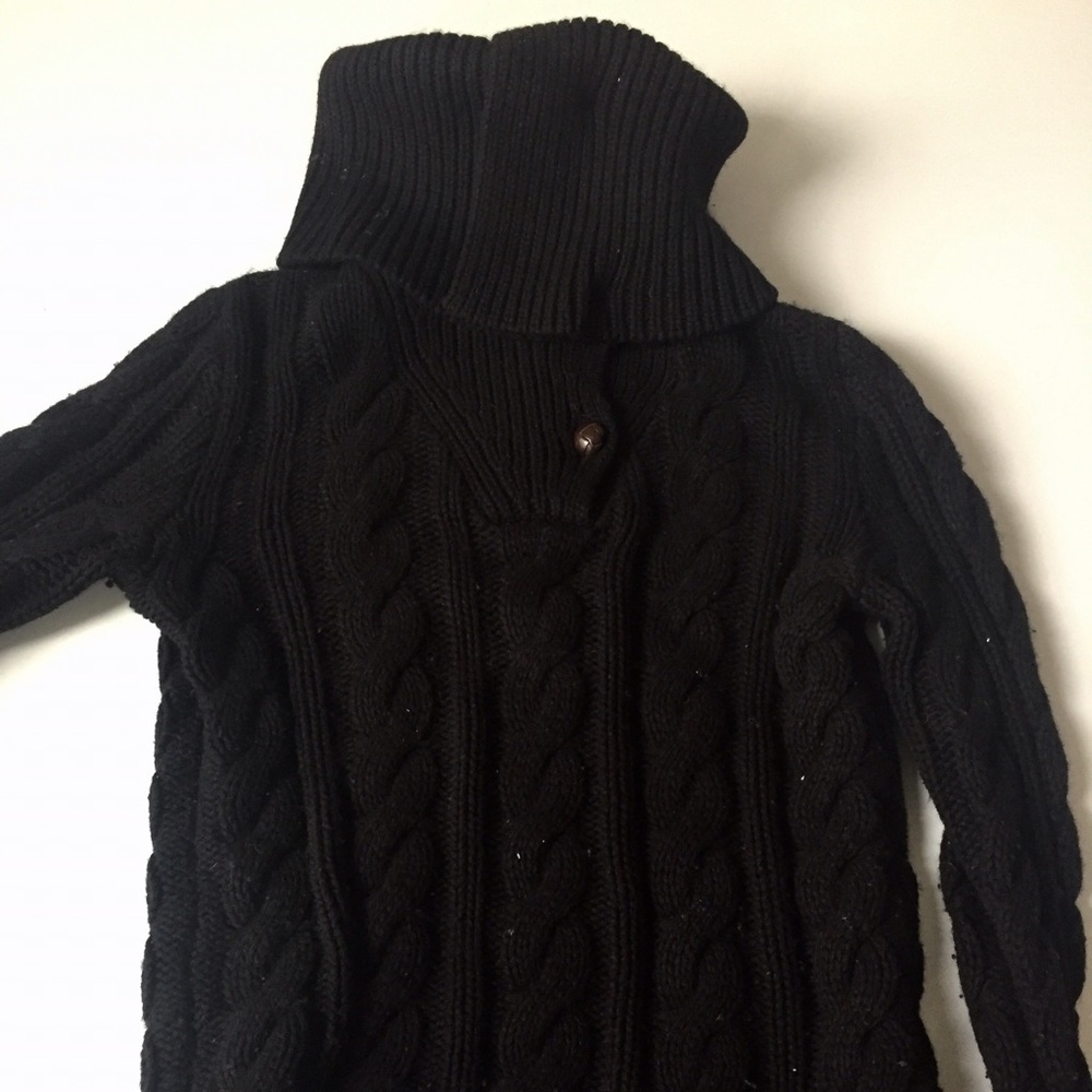 Ralph Lauren black cableknit turtleneck sweater S
