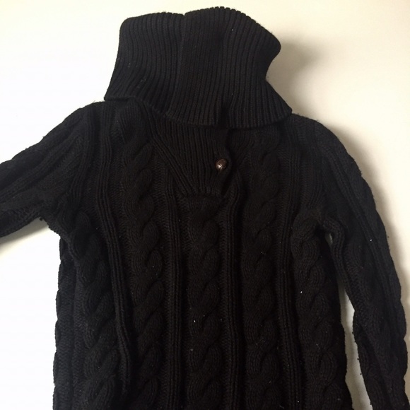 Ralph Lauren black cableknit turtleneck sweater S - Picture 1 of 4