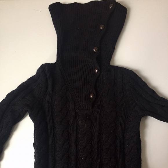 Ralph Lauren black cableknit turtleneck sweater S - Picture 2 of 4