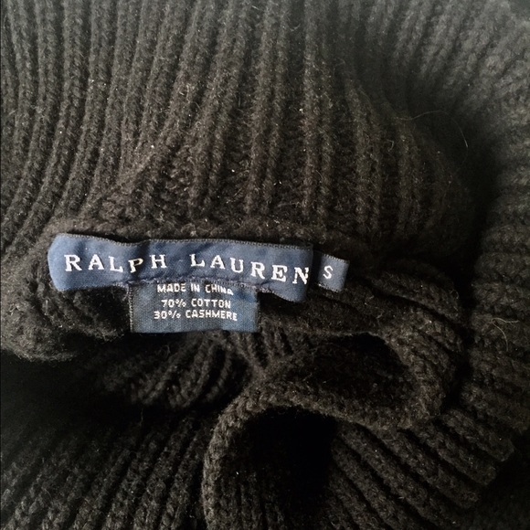 Ralph Lauren black cableknit turtleneck sweater S - Picture 3 of 4
