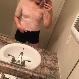 Pink fuzzy shirt