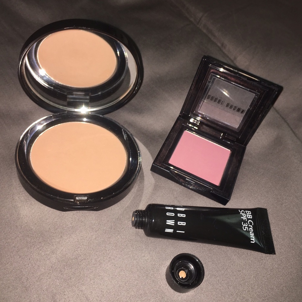 Bobbi Brown bronzer, blush, and bb cream