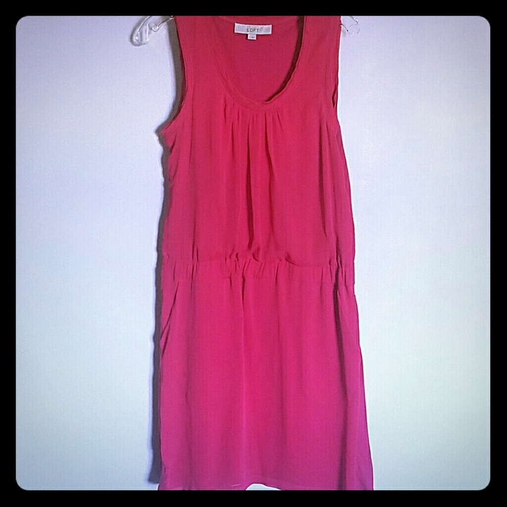 Layered Pink Dress, Cinched at Waist