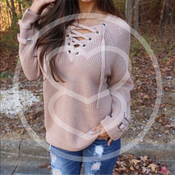 🚨1 HR SALE🚨ALIA solid sweater tunic top - BLUSH - Picture 2 of 4