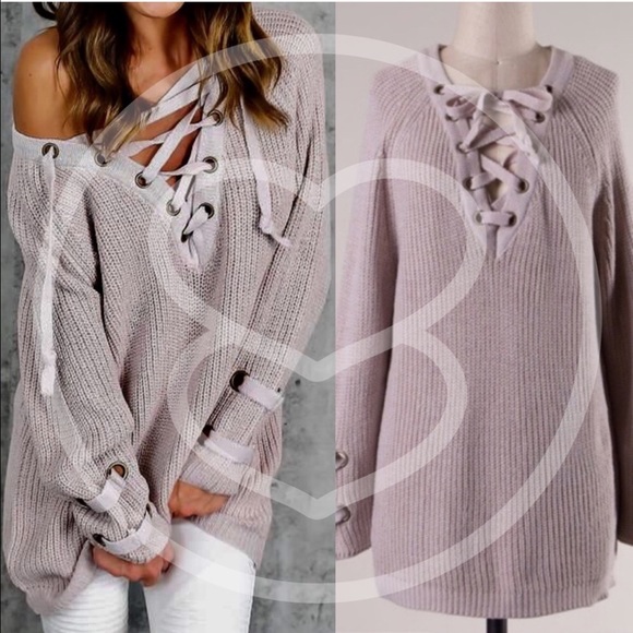 🚨1 HR SALE🚨ALIA solid sweater tunic top - BLUSH - Picture 3 of 4