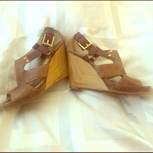 MK Kors leather wedged worn heels 9