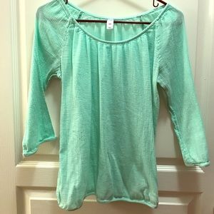 3/4 sleeve teal blouse