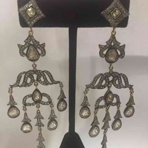 12K Diamond SI1-I1 7.7ctw Long Fashion Dangling Er