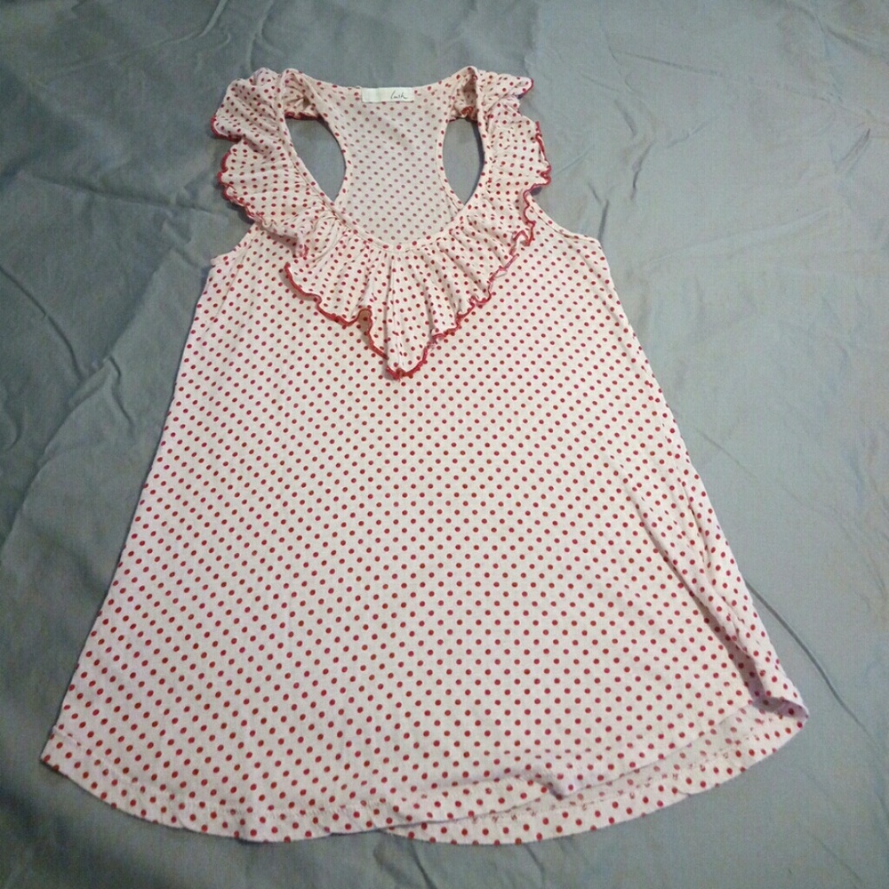 Red polka dot tank