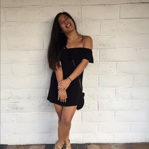 Off the shoulder black dress from LA Hearts!