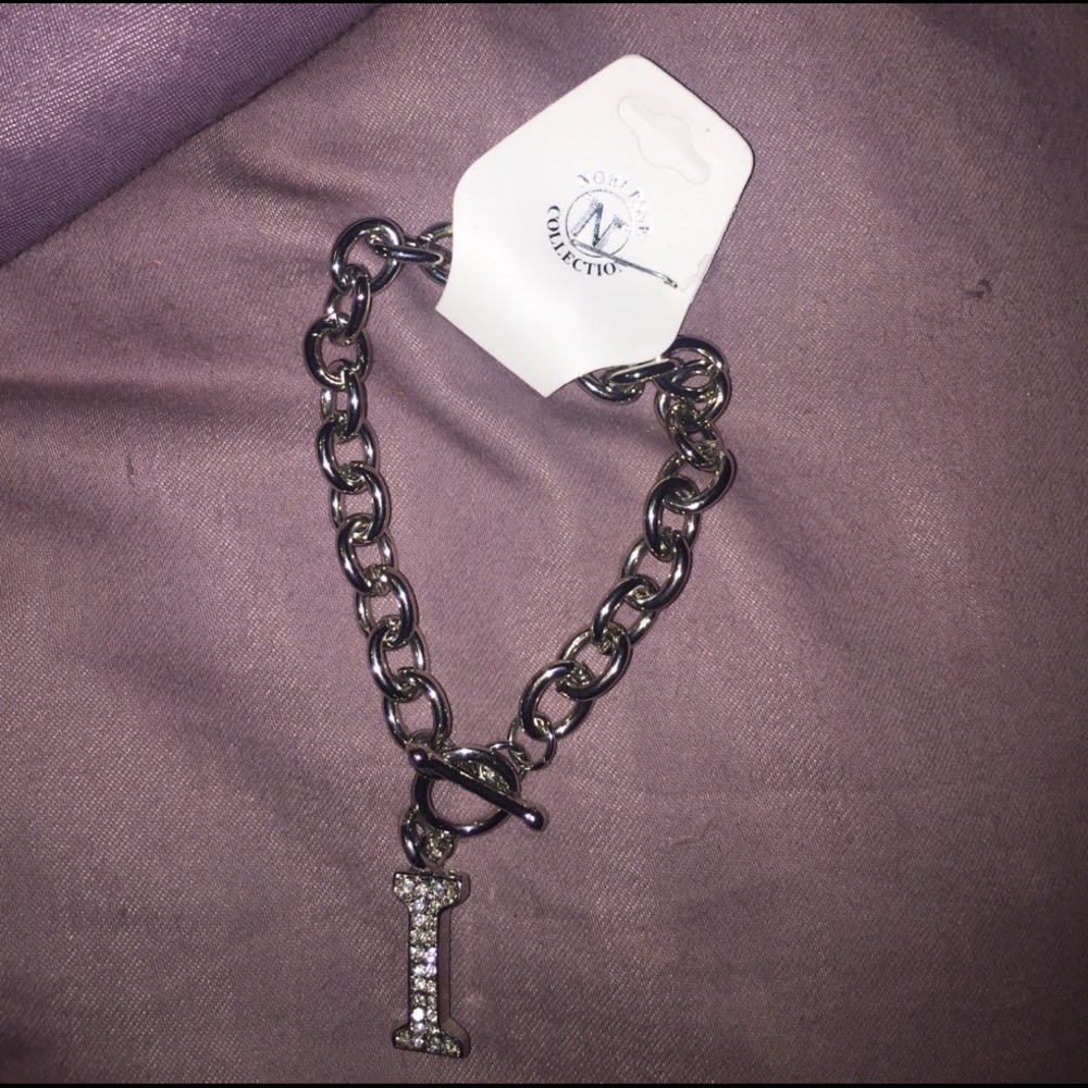 🔥Noblesse silver plated I initial bracelet, nwt🔥
