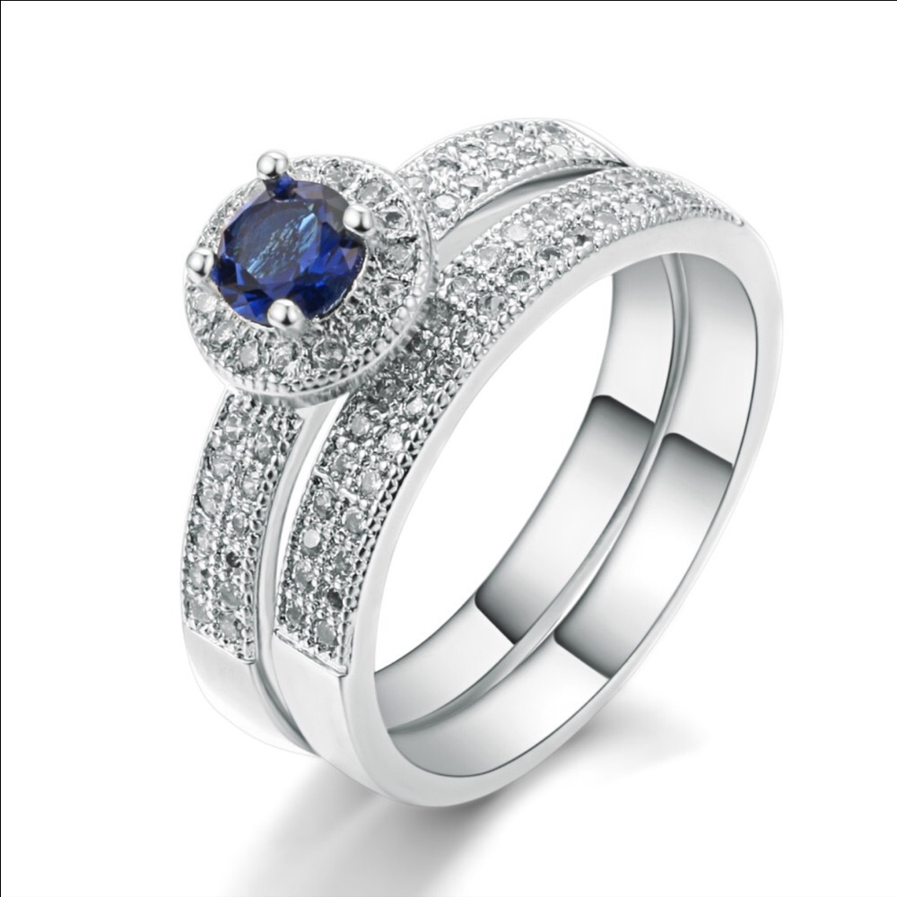 2 pc 925 Sterling Silver Ring Size 9