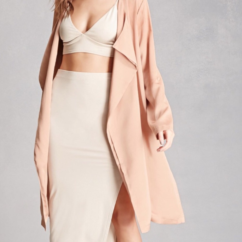 Longline Lightweight satin jacket coat