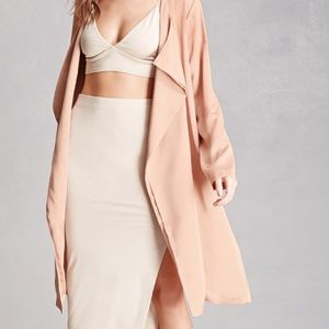 Longline Lightweight satin jacket coat