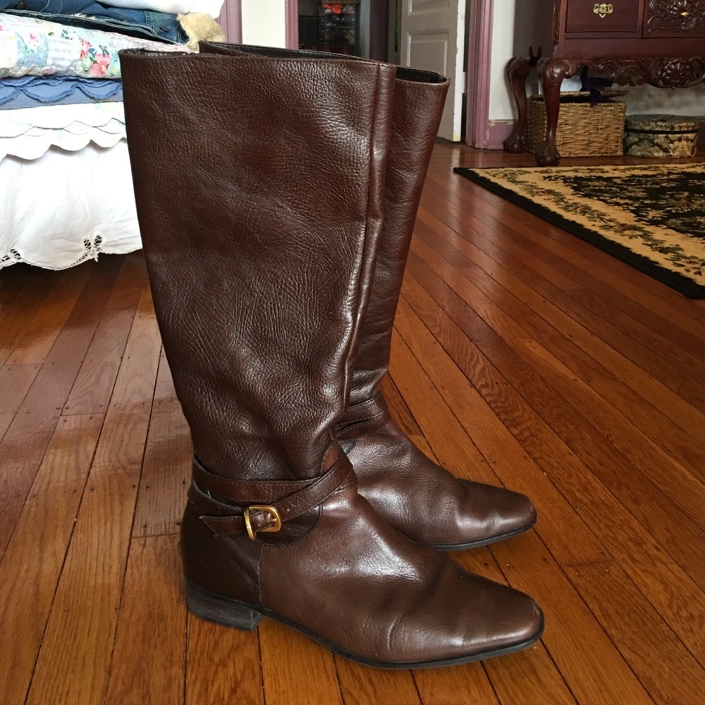 Talbots Brown Zipper Boots with Buckle