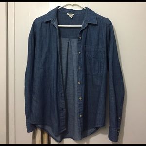 Blue Denim Forever 21 Button Up Shirt Blue Denim Forever 21 Button Up Shirt