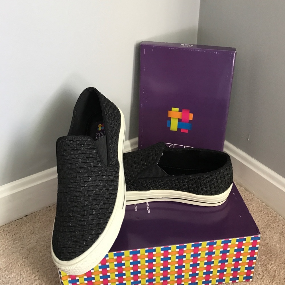 Zee Alexis Black slip ons