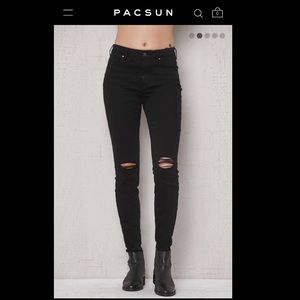 PacSun Black Ripped High Rise Skinny Ankle Jeans