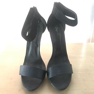 Black strappy heels