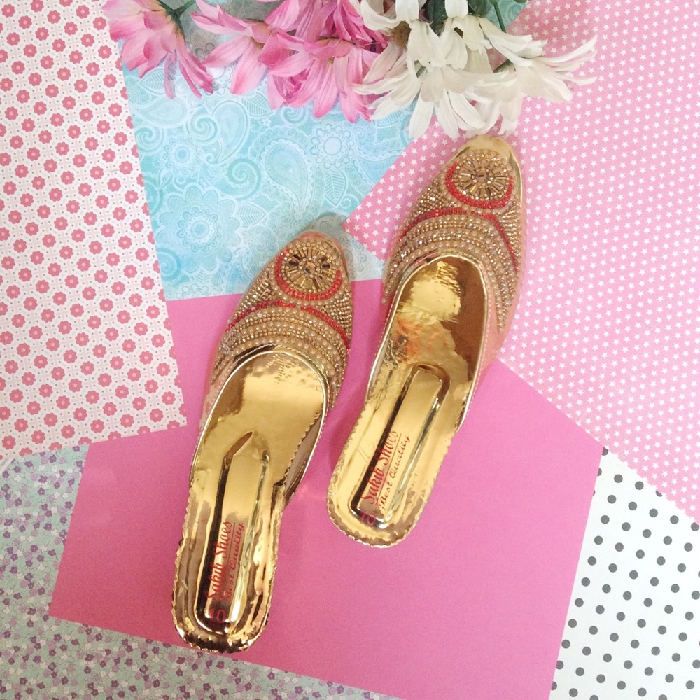 Slippers sandals stone beaded embroidered slipper