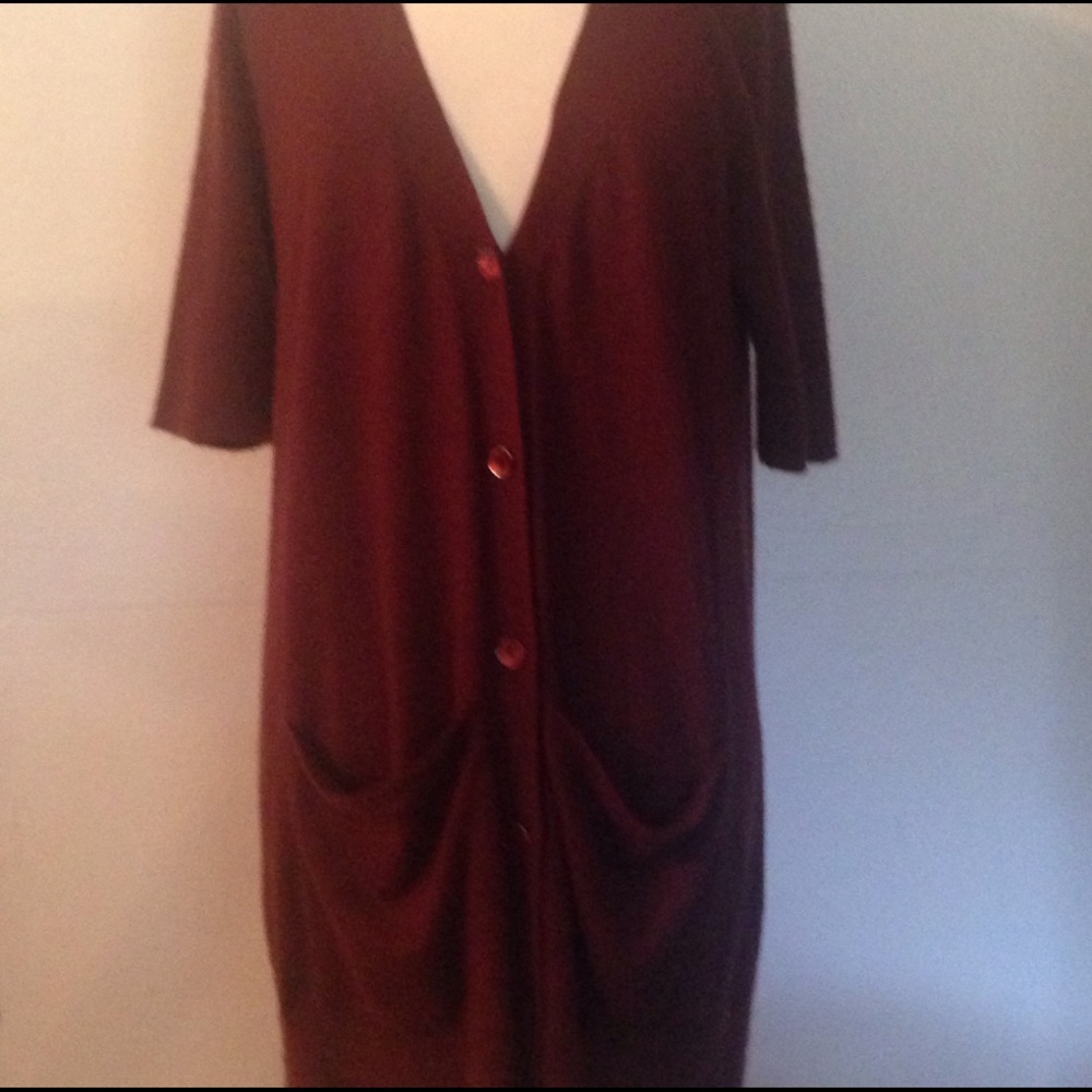 Eileen Fisher cashmere short sleeve cardigan Large