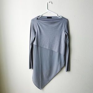 ZARA asymmetrical long sleeved top knit chiffon