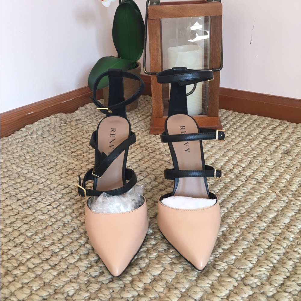 Leighton Three Strap Black/Nude Pumps