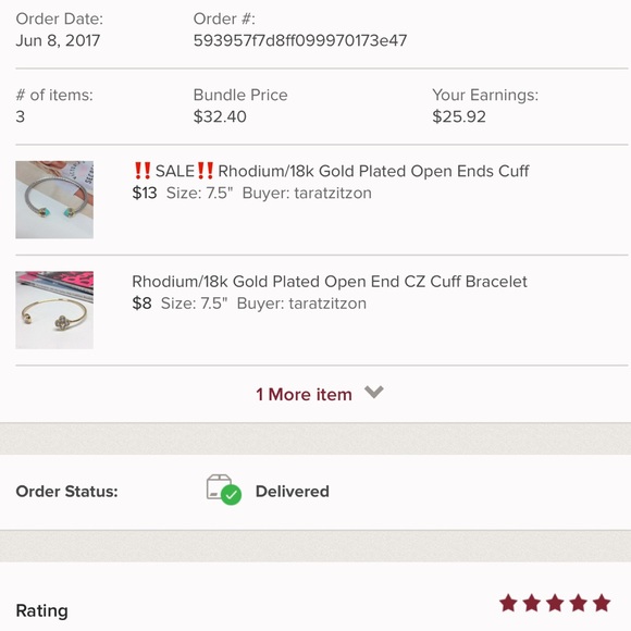 ⚠️CLOSET-CLEAN OUT⚠️Rhodium/18k Gold Plated - Picture 7 of 8