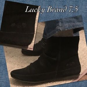 Lucky Brand ~7.5~ black fur lined booties