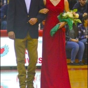 David's Bridal Scoop Back Formal Dress Red