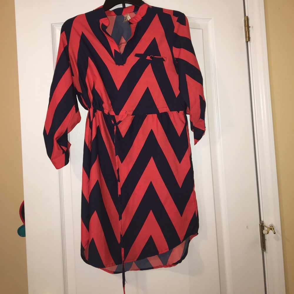 Orange & Blue Chevron Dress.