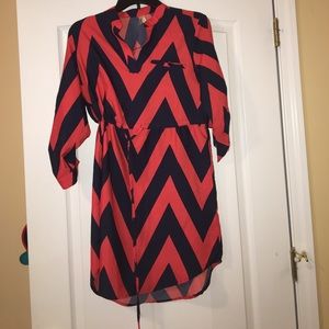 Orange & Blue Chevron Dress.