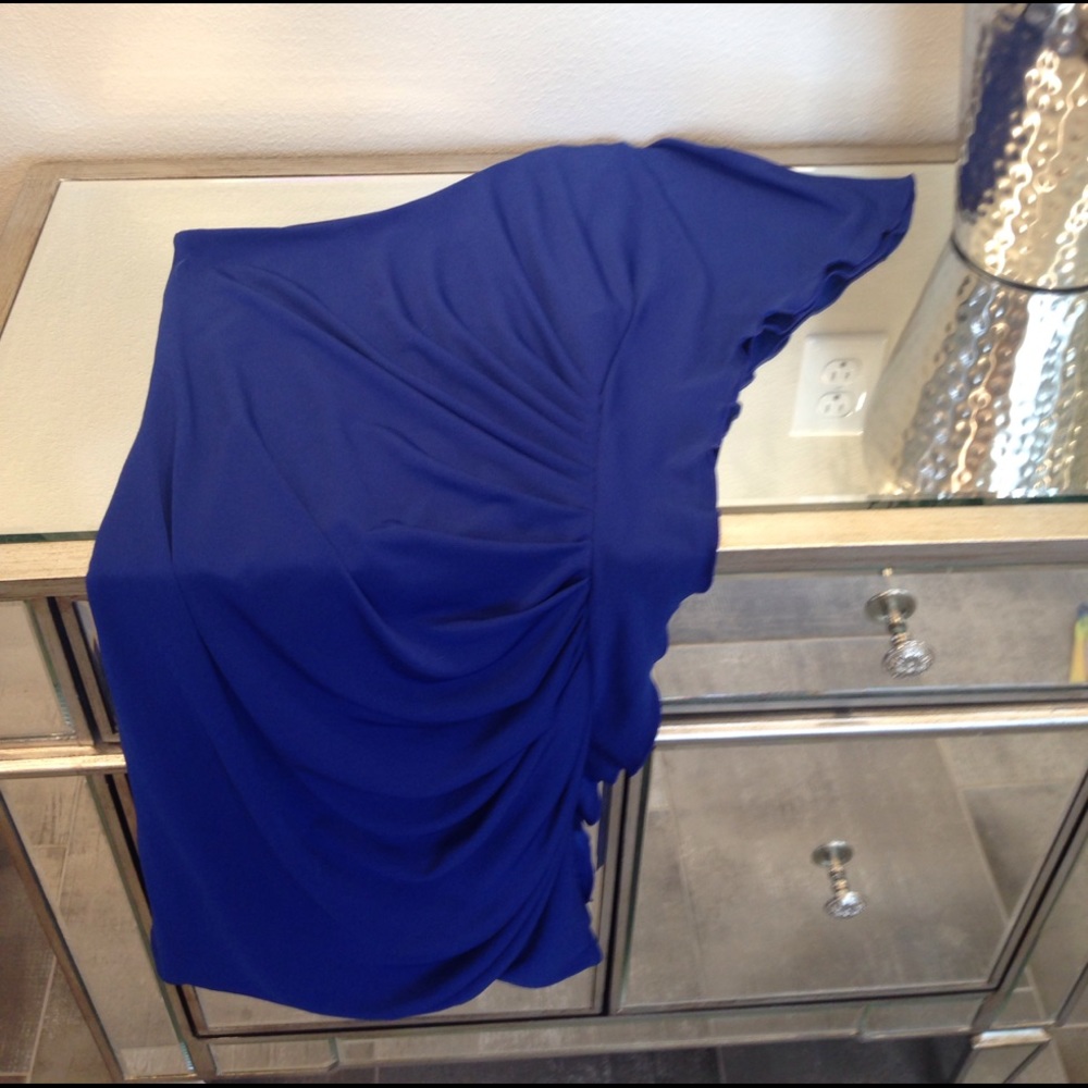 Express One Shoulder Royal Blue Cocktail Dress XS