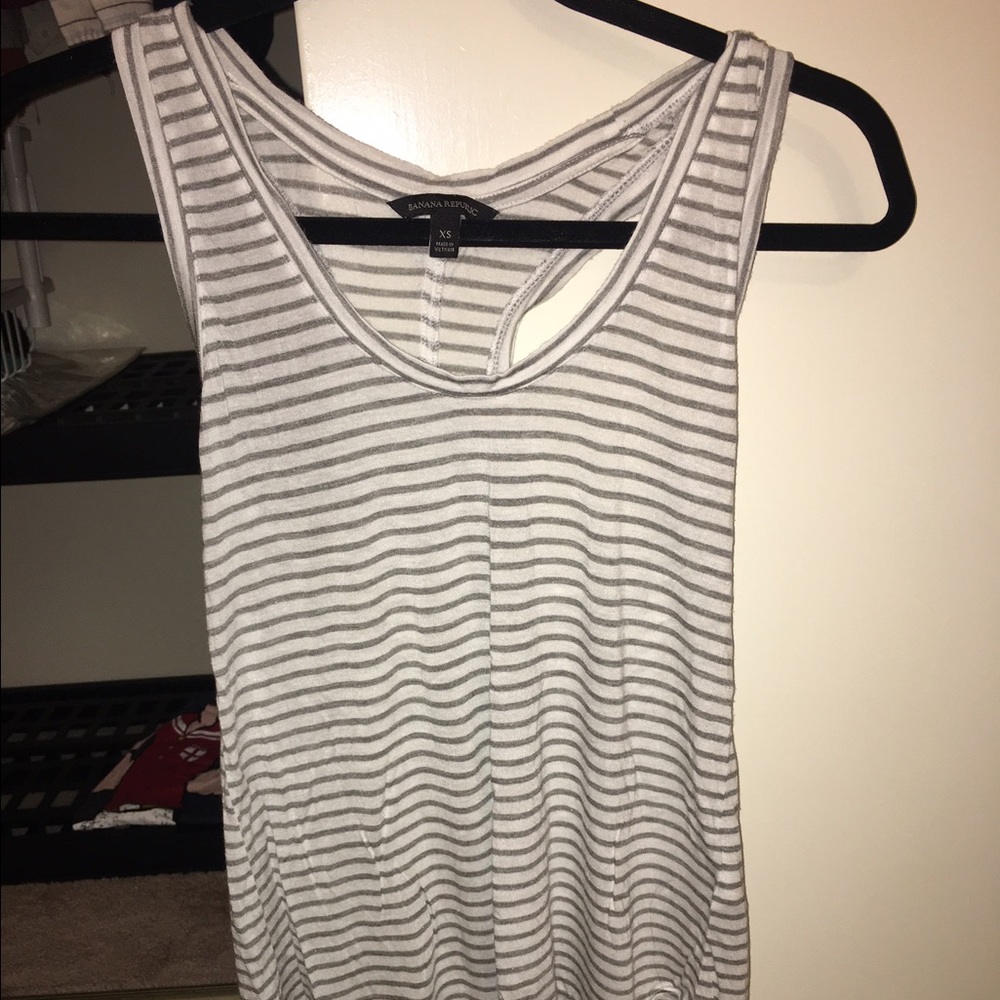 Grey and White Striped tank top
