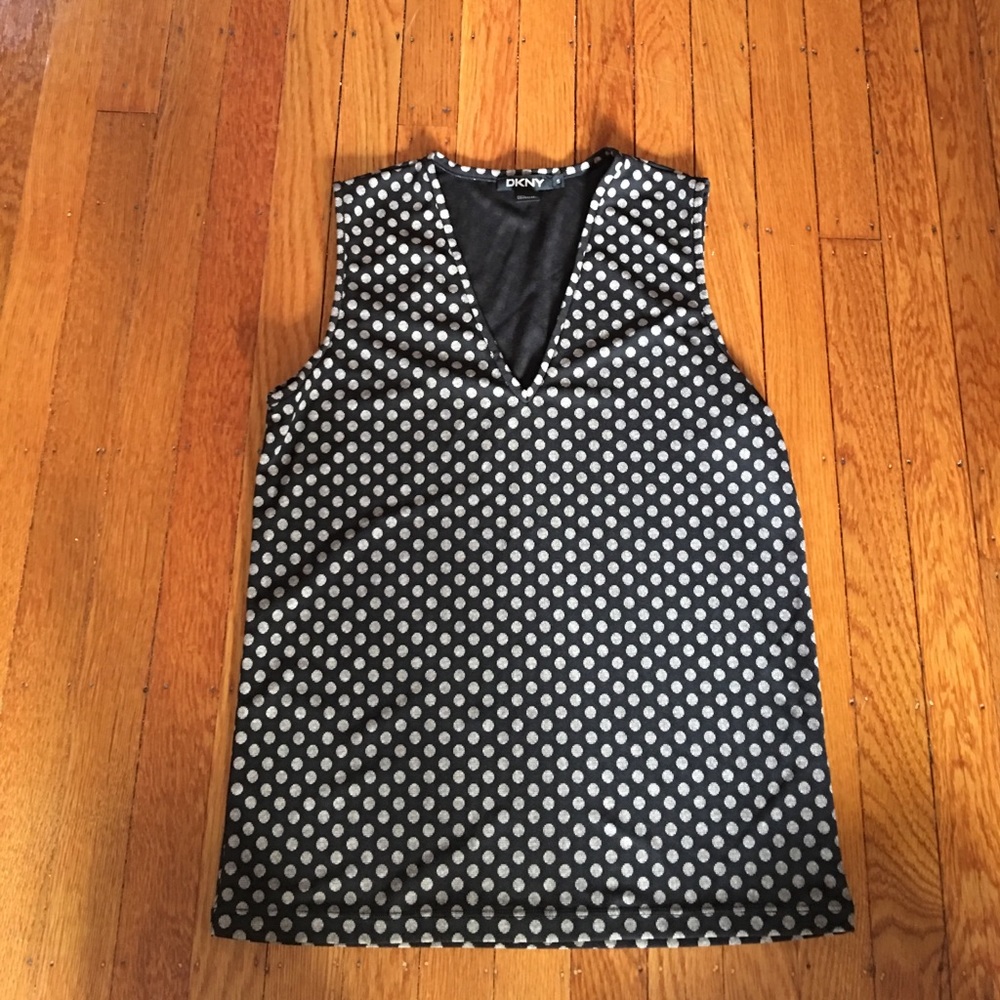DKNY V-Neck Polka Dot Shell