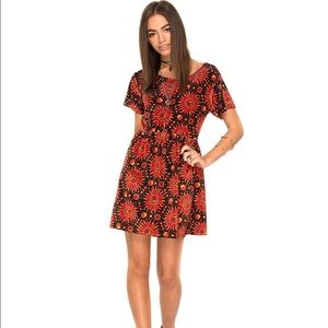 Babydoll Dress in Hot Sun Velvet by Motel