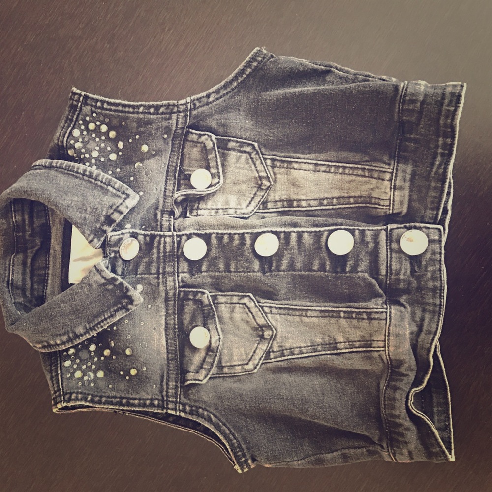 Black jeans vest