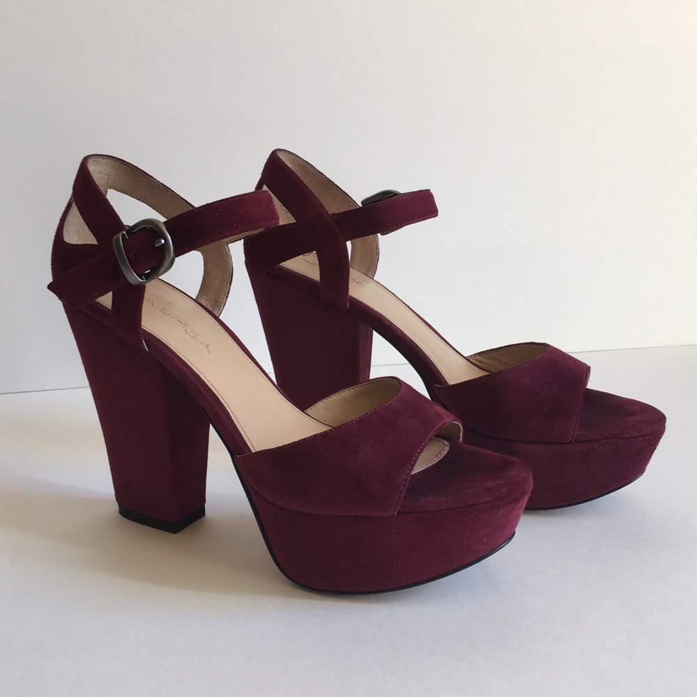 Via Spiga Burgundy Suede Platform