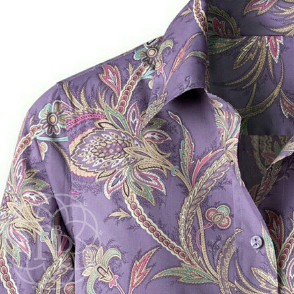Coldwater Creek Purple Paisley Shirt