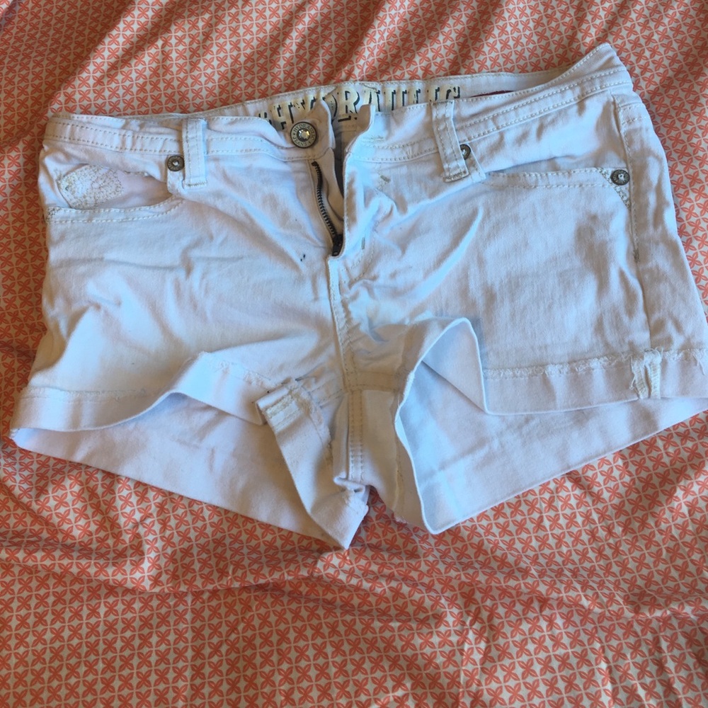 White jean shorts