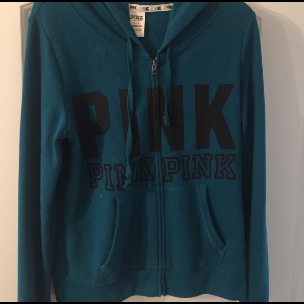 Teal full zip pink jacket
