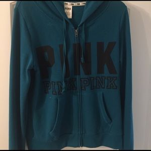 Teal full zip pink jacket