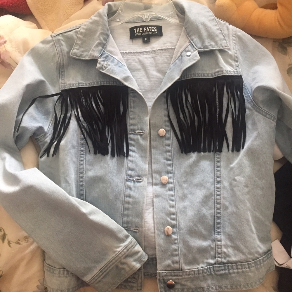 Stolen girlfriends club Fringe Denim Jacket