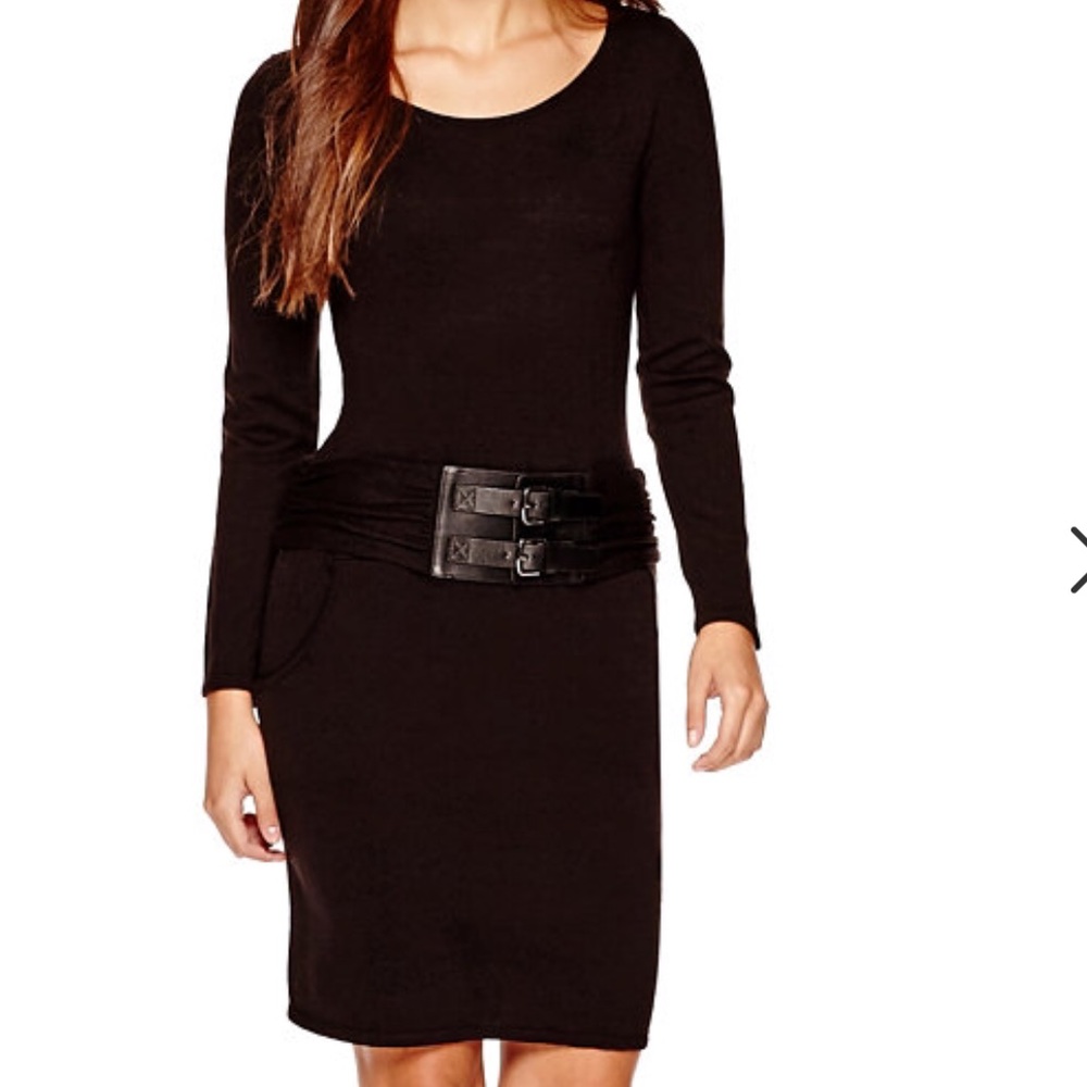 a.n.a® Long-Sleeve Belted Sweater Dress