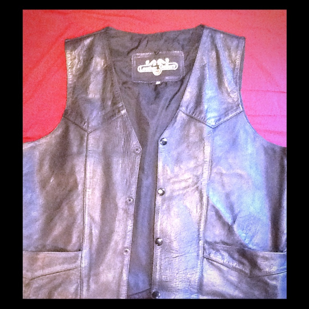 Leather gallery black leather vest